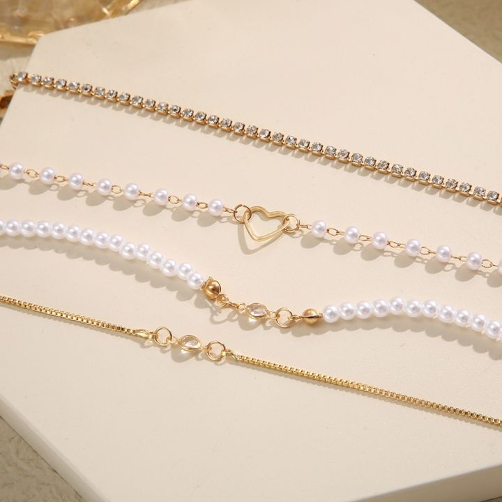 New%202024%20Peach%20Heart%20Pearl%20Bracelets%20Set%20for%20Women%20Multilayer%20Accessories%20-%20Image%203