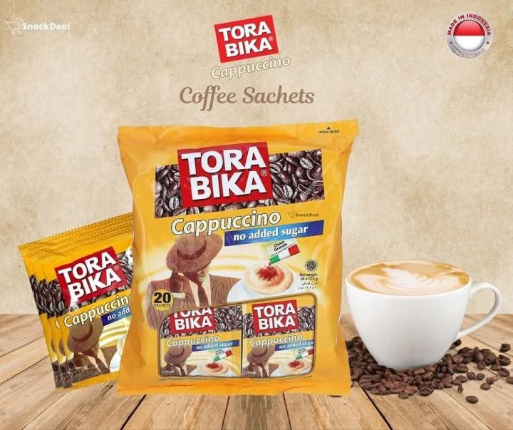 TORA BIKA CAPPUCCINO NO ADDED SUGAR COFFEE MIX (INDONESIA) - 20 SACHETS 250GM