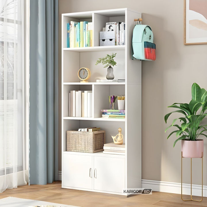 Bibliophile%20Book%20Shelf%20Shelving%20Stand%20Display%20Shelve%20Engineered%20Wood%20Bookshelf%20Showpiece%20Rack%20with%20Storage%20Cabinet%20by%20KARIGOR%20BD%20-%20Image%206