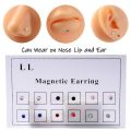 12pcs/Card Magnet Ear Tragus Cartilage Lip Stud Nose Ring -Non Pierced Jewelry Magnetic Earring. 