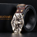 LUCKACE Vintage Design Mens Western Cowboy Belt Handmade Stylish Embossed Belt Good Gift for Husband Father Boyfriend Brothers Wearhouse. 
