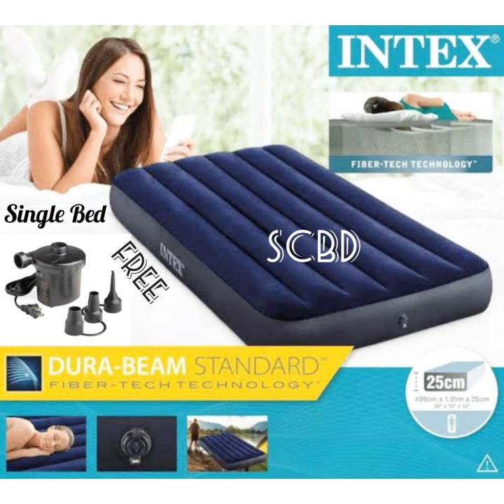 Portable Intex Air Single Bed + Free Electric Pumper