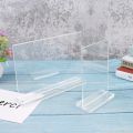 1pcs Double Side Acrylic Display Stand T Shape Slanted Sign Holders Desktop Paper Menu Holder Advertising Price Display Board. 