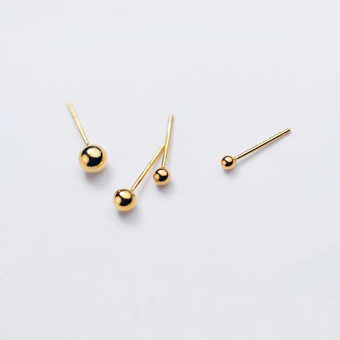 INZATT%20Real%20925%20Sterling%20Silver%2018K%20Gold%202.5/3/4/5MM%20Bead%20Stud%20Earrings%20For%20Women%20Fine%20Jewelry%20Ear%20Hole%20Minimalist%20Accessories%20-%20Image%204