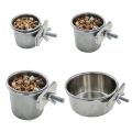【Upgrade Your Style】 Pet Birds Hanging Cage Bowl Dish Anti-turnover Stainless Feeding Food Feeder Parakeet Lovebird. 
