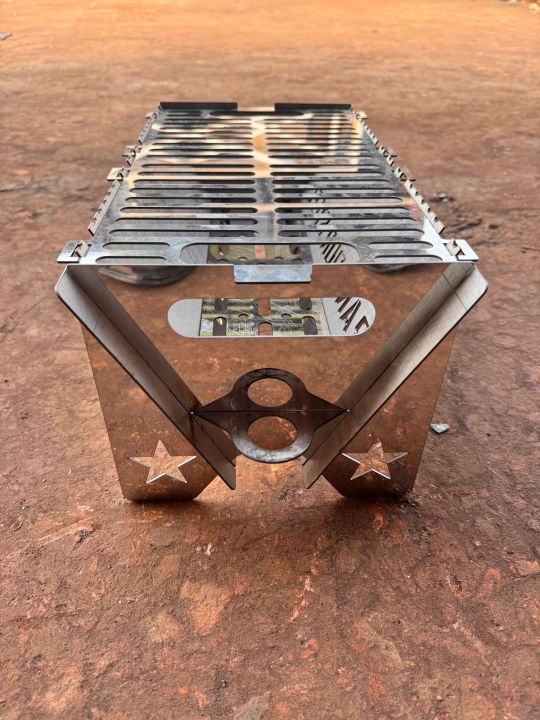 Mirage Folding Barbecue Grill Portable Folding Campfire Grill for Outdoor Bbq Camping Lightweight Rustproof Corrosion Resistant Barbeque Grill for Travelers in Asia Camping Accessories