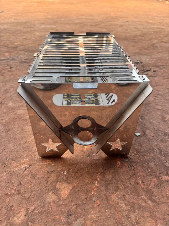 Mirage Folding Barbecue Grill Portable Folding Campfire Grill for Outdoor Bbq Camping Lightweight Rustproof Corrosion Resistant Barbeque Grill for Travelers in Asia Camping Accessories