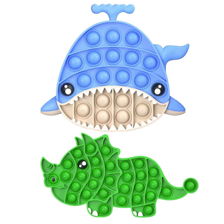 【Yibei Fairy Tale Toy City】Sensory Toy Push Fidget Pops Needs Squish Adult Child Funny Pop Anti-stress Fidget Triceratops Whales Stress Toy