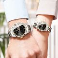 1pc Watches for Him and Her Waterproof Stainless Steel Quartz Gold Couple Items for Lovers Men Women Wristwatches. 