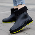 Fashionable Japanese rain boots Ladies wear short rain boots for kitchen work waterproof shoes rubber shoes galoshes trendy outdoor wear.