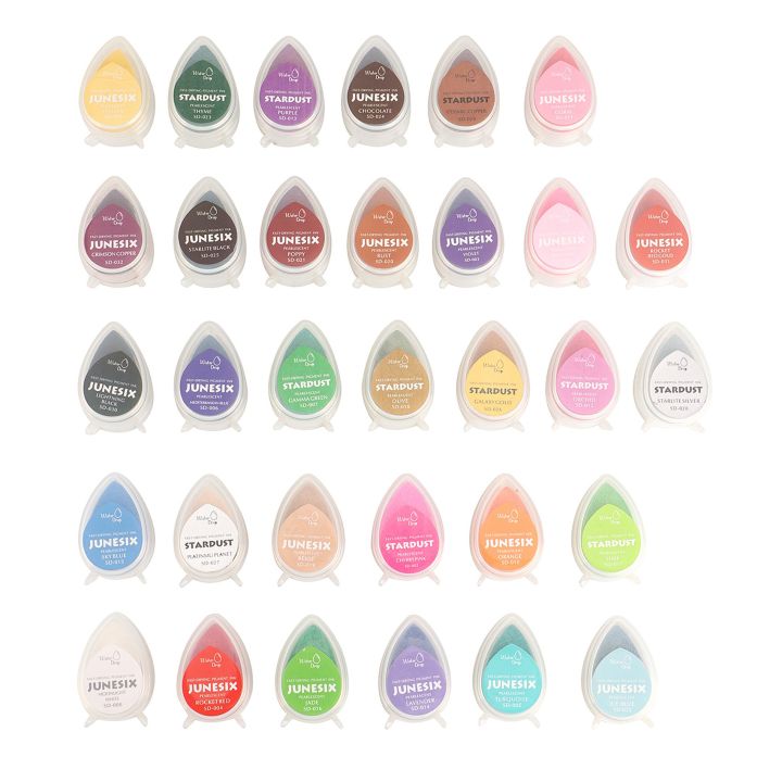 32 Colors Water Drop Inkpad Set Glitter Effect for Rubber Stamps ...
