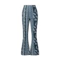 Ladies Print High Elastic Tight High Waist Pants Flared Pants Thin Casual Party Street Spring Straight Retro Floral Print Pants.