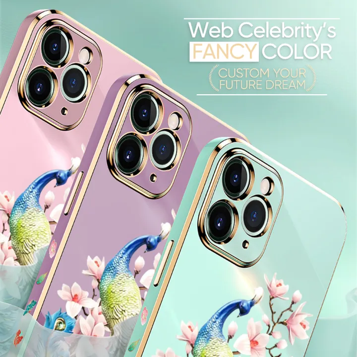 Hontinga%20for%20OPPO%20A54%20/%20A54%202021%20Back%20Cover%20+%20Free%20Lanyard%20Luxury%206D%20Plating%20Cartoon%20Peacock%20Side%20Pattern%20Case%20Soft%20Silicone%20Square%20Phone%20Cases%20-%20Image%204