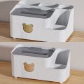 Desktop Tissue Box Light Luxury Plated Bear Luxury Tissue Box Living Room Spring Storage Roll Holder Storage Box.