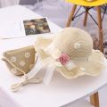 【The-Best】 2-8 Years Kids Sun Hat Girls Summer New Straw Bag Cap Set Baby Travel Sun Protection Beach Hats Sun Fisherman Hat for Child.