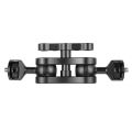 Double 1/4 Ball Head Adapter Magic Arm Crab Clamp 3/8 Mount Light Field Monitor Camera Stand Bracket. 