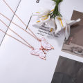 Trendy 2 Pcs/set Butterfly Necklace for Couple Gift - Butterfly Pendant Card Necklaces for Girls Simple Stylish.