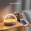 Wireless Charger Bluetooth Speaker For Iphone 13 14 Wooden Table Lamp High Power Phone Stand Wireless Charging Lamp Speaker. 