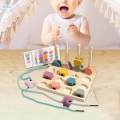 Beads Sequencing Toy Colors Cognition for Birthday Gift Kids 2 3 4 5 Year Old.