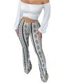 Frauen Boho Flare Pants Ethnic Tribal Print Bell Bottom Yoga Palazzo Hose.