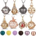 2020 Popular Multi Styles Hollow Vintage Necklace Jewelry Music Ball Pregnancy Bell Necklace Aroma Essential Oil Locket Pendant.