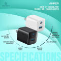 Anker 323 33W Dual Port Foldable Wall Charger Adapter. 