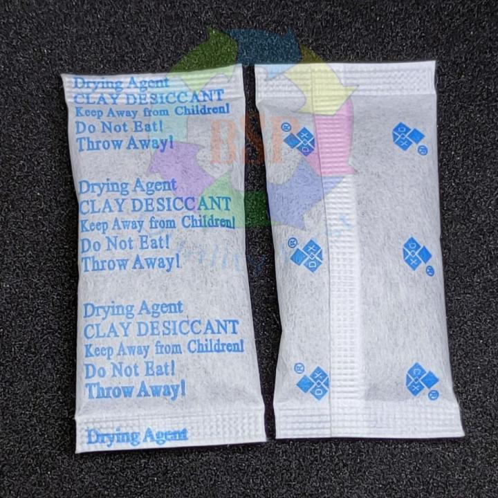 Clay Silica Gel 5gram 100pcs Packet. Natural Clay Silica Gel Desiccant. Do not eat.
