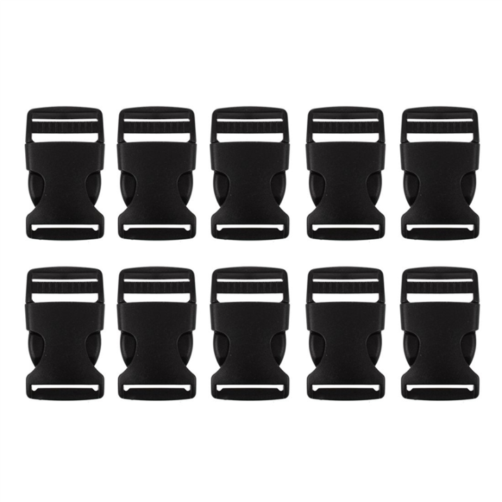 20 Pcs 1 inch 2.5CM Width Plastic Safety Quick Release Buckles Black