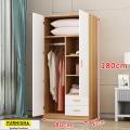 Furnisha decor 2 door almirah with Cort Hanger & Cloth Storage Shelf - 2 part Almari, Cloth Storage Wardrobes with Locker Drawer. 