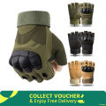 Motorcycle Military Grade Half Finger Gloves Army Green /Black- Hand Gloves For Bike , Half finger Tactical Outdoor Bike Hand Gloves.