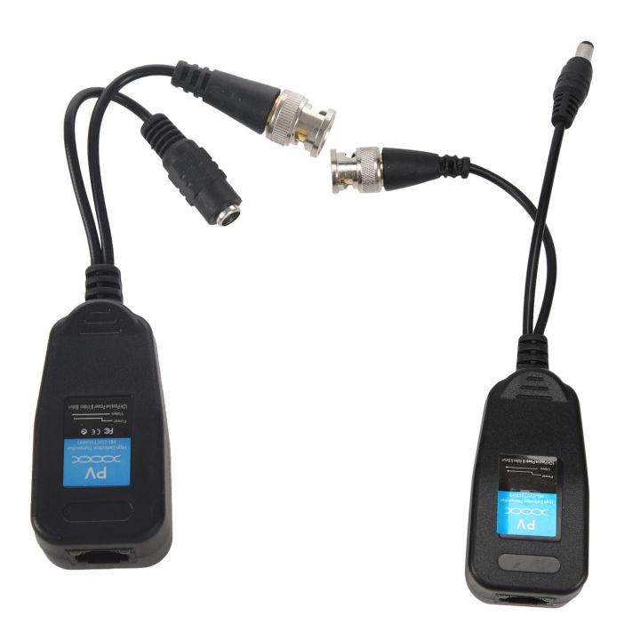 2X HD-CVI/TVI/AHD Passive Video Balun with Power Connector