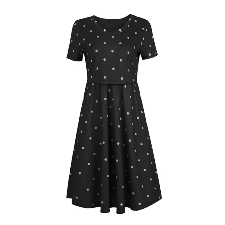 Maternity%20Women's%20Stripe%20Dresses%20Casual%20Summer%20Knee%20Length%20Pregnancy%20Clothes%20Ruched%20Pregnant%20Breastfeeding%20Clothes%20-%20Image%203