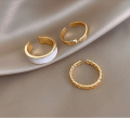 Fashion 3 Pcs Adjustable Trendy Style Finger Ring Set for Women New Collection Gifts Rings Set Open Ring for Women Simple.