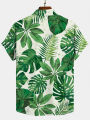 2024 Funny Tropical Leaf Shirt Men's Shirts Short Sleeve Hawaiian Shirts Mens Clothing Casual Beach Oversized Tops Clothes. 
