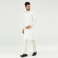 Masculine  Premium Semi Fit Panjabi - White. 