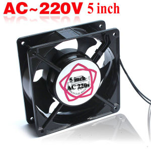 Bilashmart Cooling Fan 5 inch AC 220V (Aluminum Metal Body) Ventilator Fan Low Noise Axial Fans Use For Exhaust Circulation Ventilation Fan Incubator System Rotary Fan AC 220V 24W 0.15Amp Mini Fan 5"