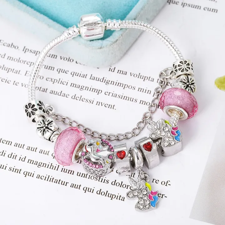 TOGORY%20Dropshipping%20Pink%20Lovely%20Animal%20Pendant%20Beads%20Charm%20Bracelets%20For%20Women%20Kids%20Cartoon%20Style%20Brand%20Bracelets%20Children%20Girls%20-%20Image%202