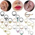 3PCS Daith Clicker Hoops Set Cartilage Piercing Earring Helix Hoop Bulk Septum Nose Ring Hoop Lot Tragus Hoop Rook Earrings. 