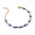 Custom Turkish Devil's Eye Stainless Steel Bracelet Women's 18K Titanium Steel Eyes Evil Eye Bracelet Jewelry.