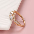 18k Rose Gold Fashion Fiower Wedding Ring for Women 1 Carat Diamond Engagement Femme Ring Bride Valentines Gift for Girl. 