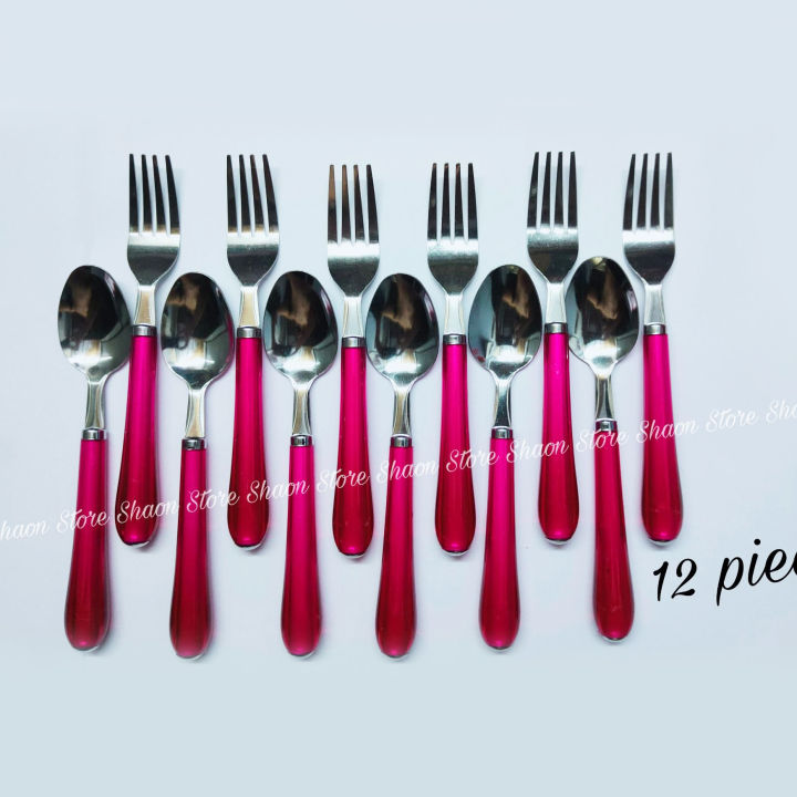 Spoon%20Set/%20Cutlery%20Set/%20HIGH%20QUALITY%20Stainless%20Steel%20Spoon%20Set%2012-Pieces%20(Tea%20Spoon%206-Pieces%20&%20Fork%20Spoon%206-Pieces)%20-%20Image%202