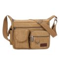 Men Small Shoulder Bag Canvas Crossbody Bag Casual Sports Zipper Canvas Bag. 