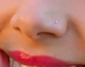 White Stone Nose Ring Single Piece Fashion Jewelry Accessory.