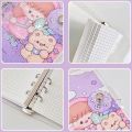 FMAAG Thickened Cute Journal Book Diary Notepad School Supplies Transparent Cover Binder Schedule Book Cartoon Spiral Notebook Agenda Planner Coil Notebook.