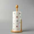 Orginal Wooden Kitchen Standing Tissue Paper Towel Roll Rack Holder Holders Toilet Roll Stand Weighted Base.