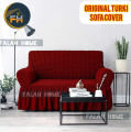 2 seater Turkish Spandex Elastic Sofa Cover marron color from- falah home.