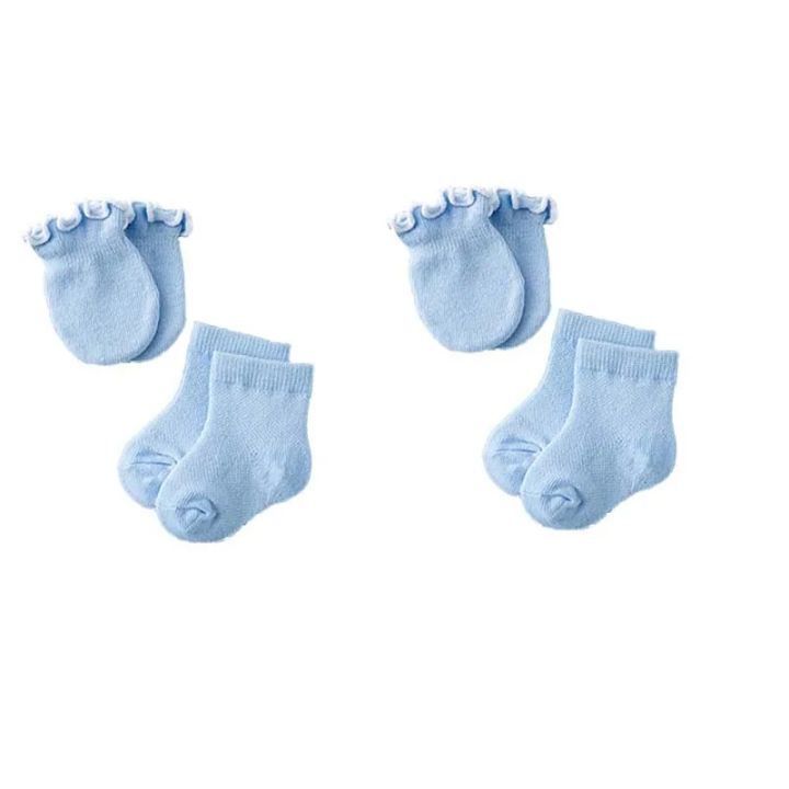Newborn%20Anti%20Scratch%20Cotton%20Soft%20Baby%20Socks%20Gloves%20Sets%20Solid%20Color%20Boys%20Girls%20Mittens%20Suits%20-%20Image%206