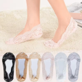 1 Pair Invisible socks for Women (Free Size) girls Lace Boat Socks Elastic – Breathable, Thin, Non-Slip Silicone Liner Short Ankle Socks for Summer.