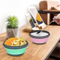Folding Bowl Bowl Sets Foldable Salad Bowl Tableware Set Folding Lunch Box Portable 3Pcs/Set Silicone with Lid. 