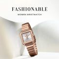 NAVIFORCE NF5048 Stylish Square Women’s Watch with Japanese Quartz Movement and Stainless Steel Strap.